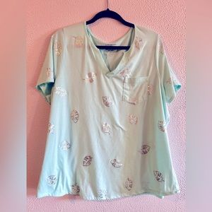 Lane Bryant Light Blue Short Sleeve Tee with Silver Detail